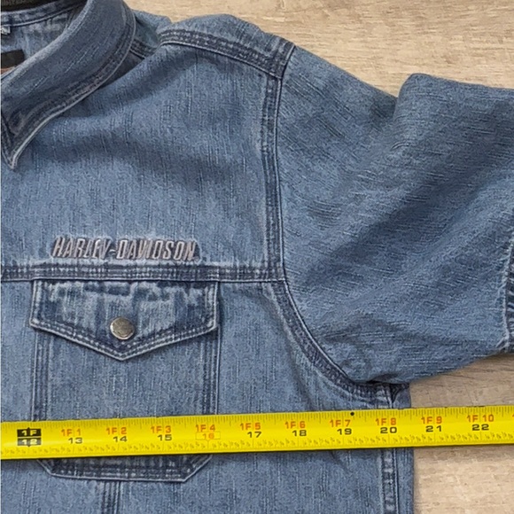 Harley-Davidson Women’s Cotton Denim Snap Front Shirt Size Large - Picture 4 of 7